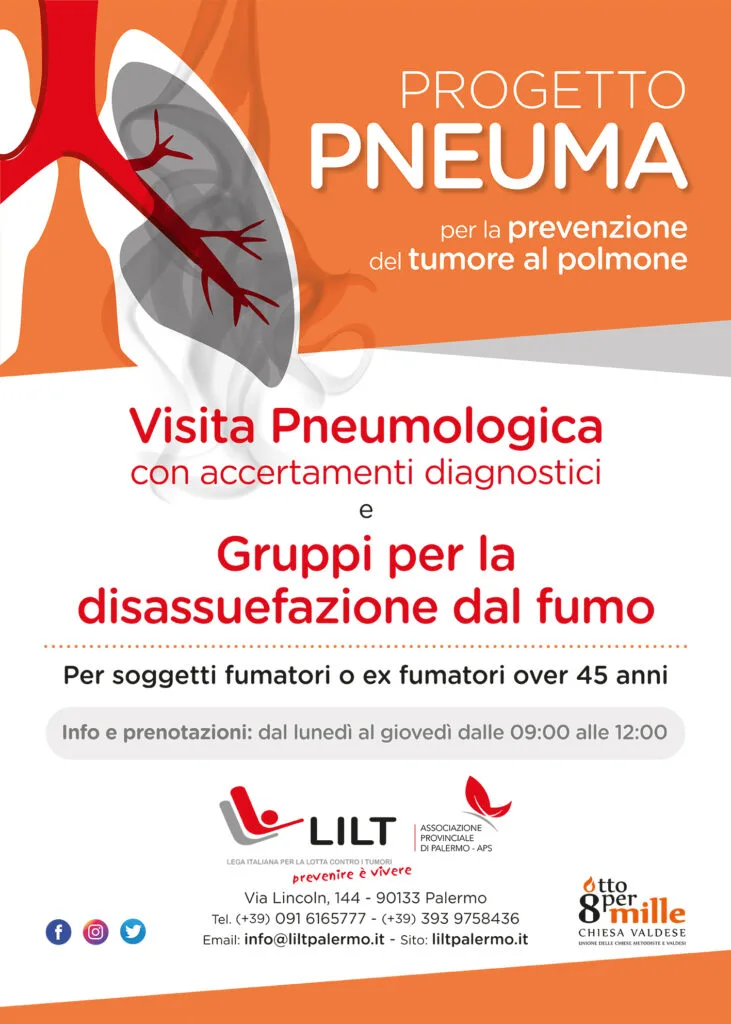 Progetto Pneuma, prevenire il Tumore al polmone con LILT PALERMO - LILT  Palermo
